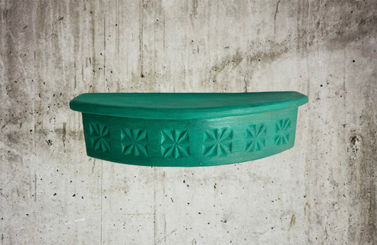 Wooden Green Painted Wall Shelf