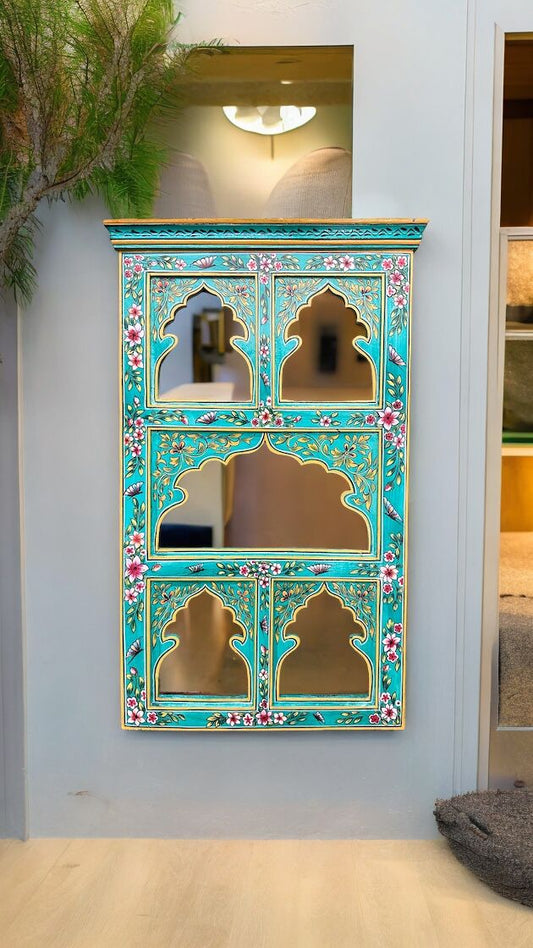 Wooden hand Painted Jharokha Mirror Wall Hanging