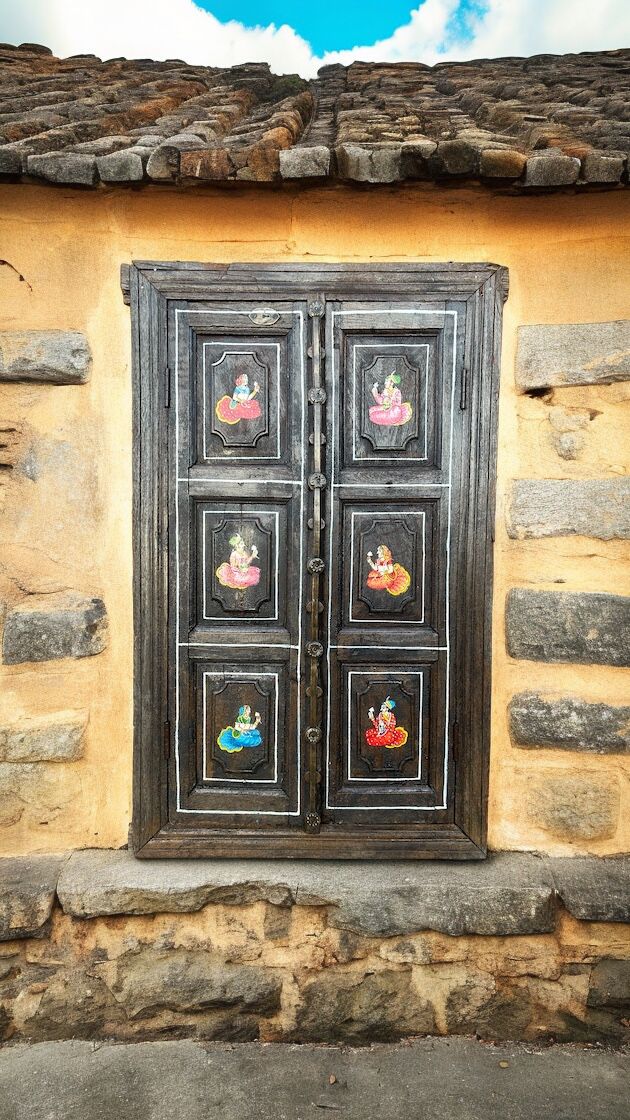 Hand Painted Wooden Window Door Wall Hanging