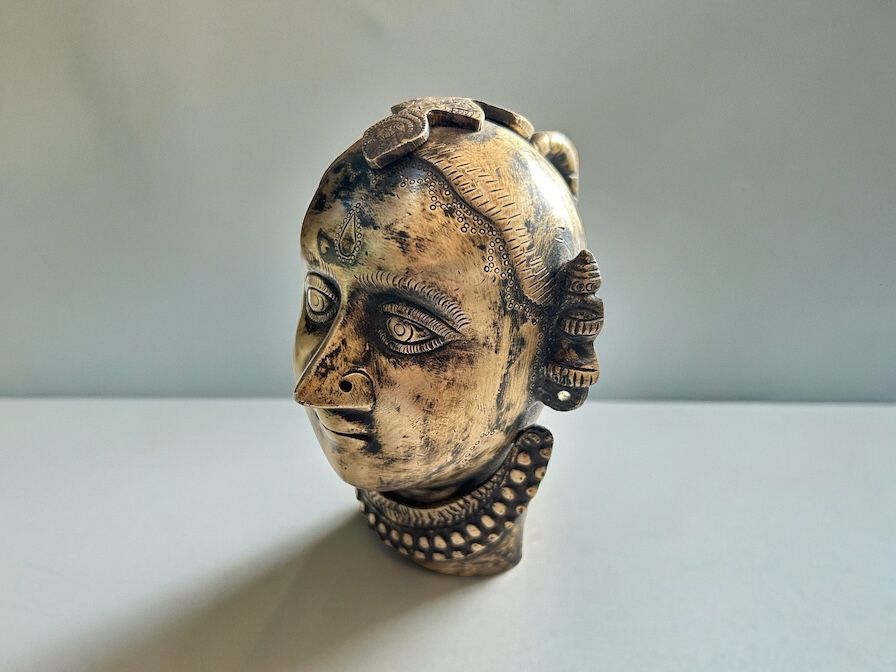 Old Brass Gouri Head