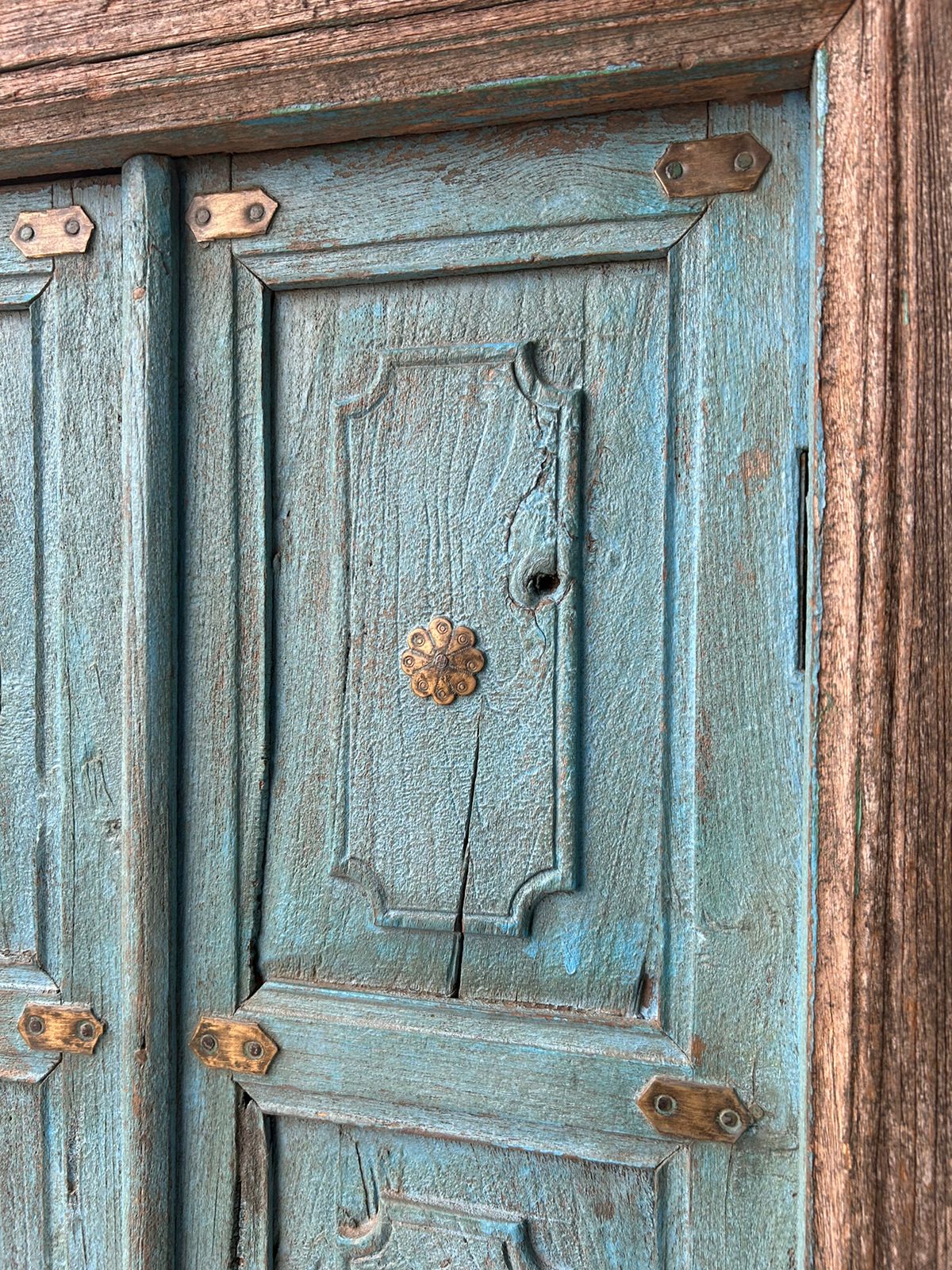 Wooden Wall Hanging Window With Brass Work