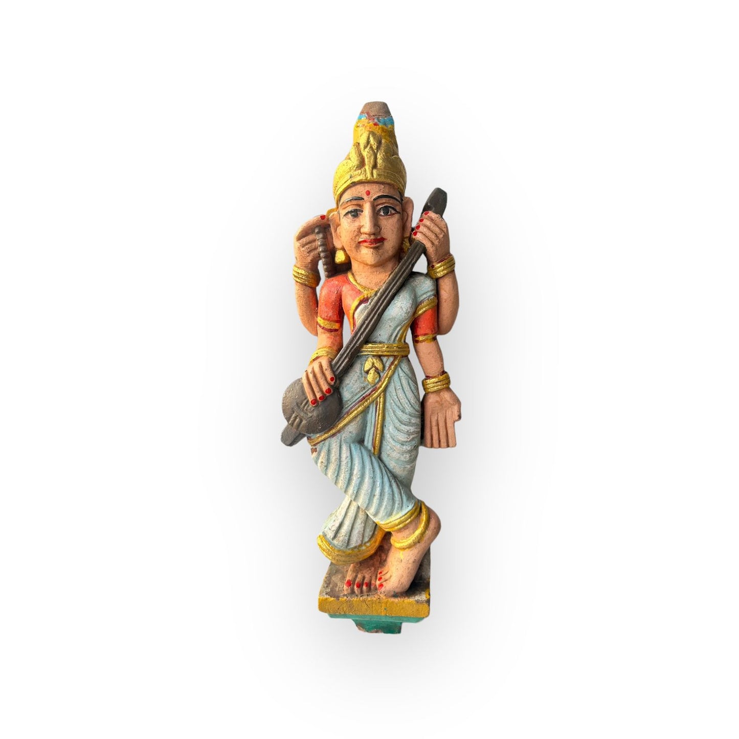 Old  Stone Hindu Goddess Saraswati Statue