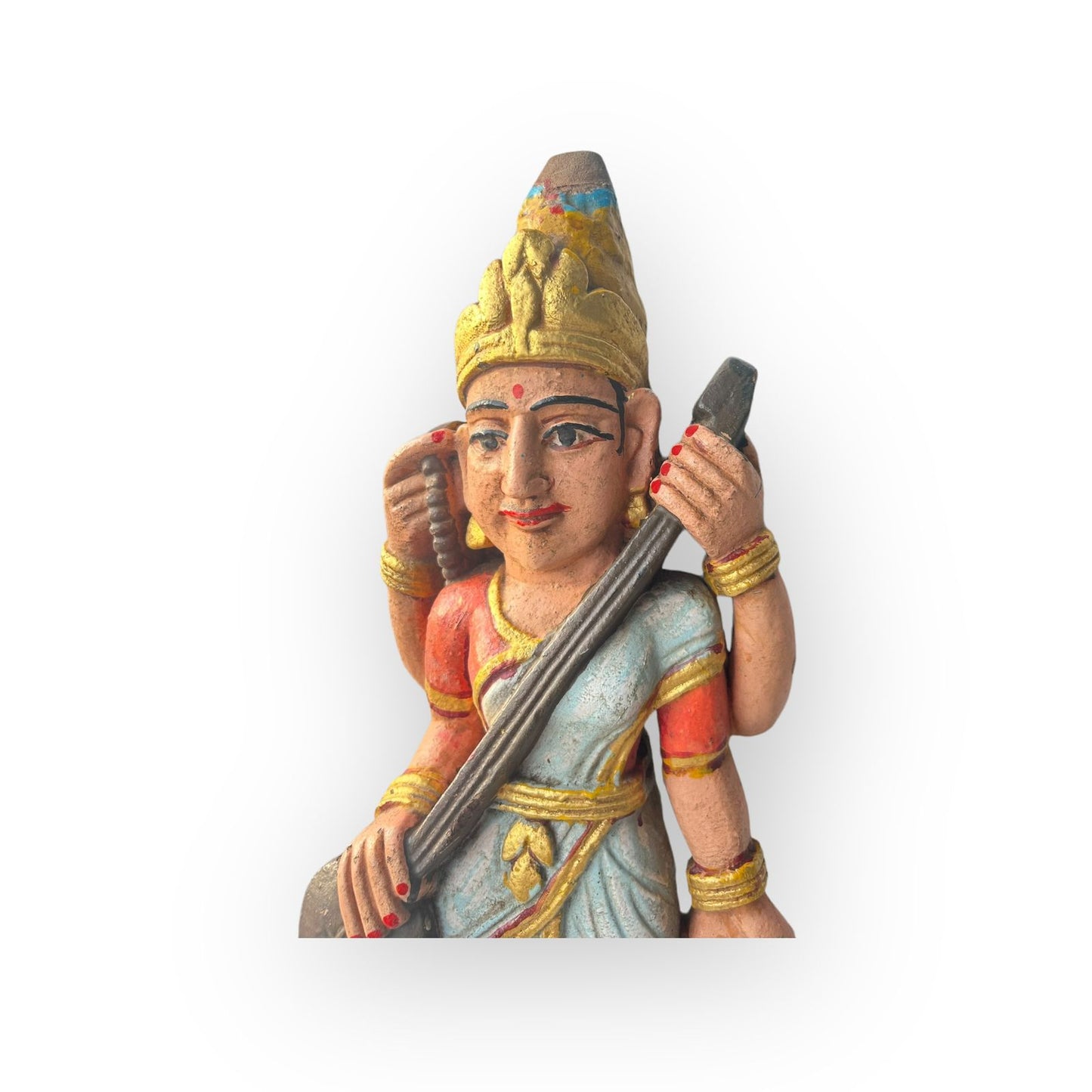 Old  Stone Hindu Goddess Saraswati Statue