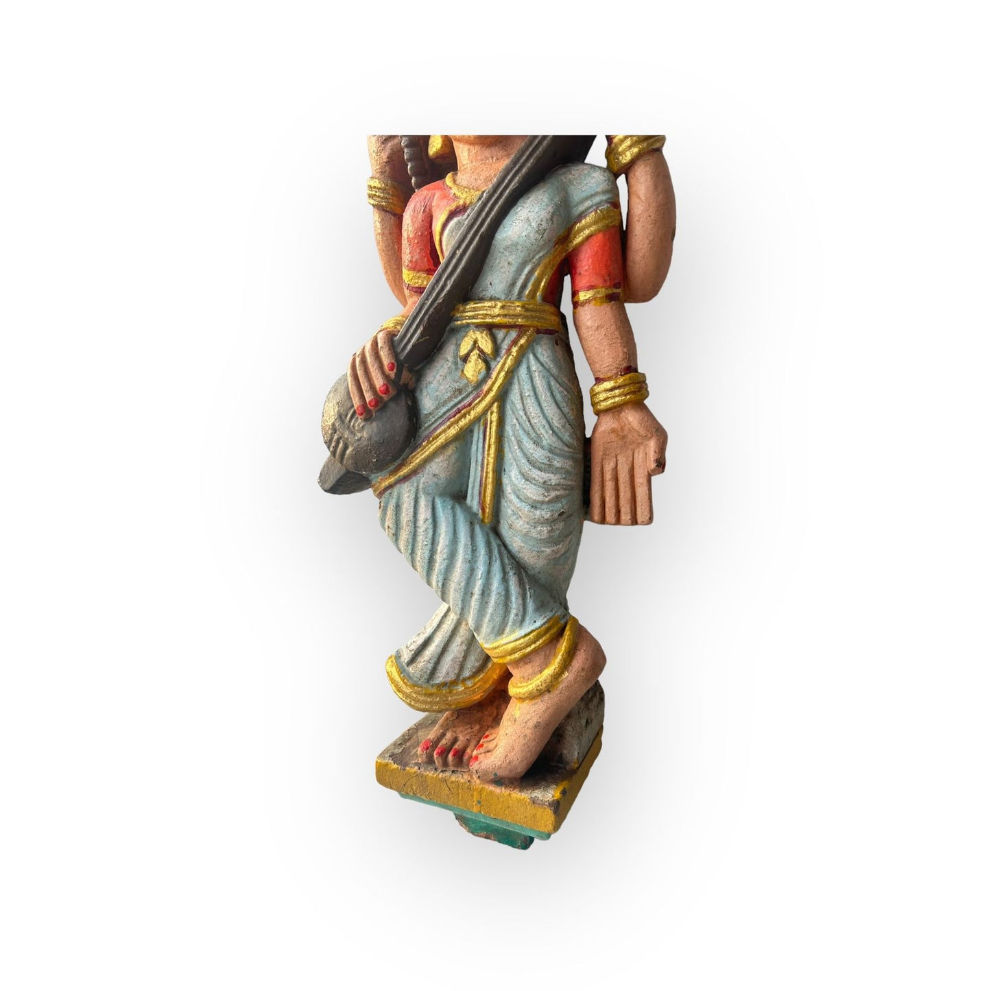 Old  Stone Hindu Goddess Saraswati Statue