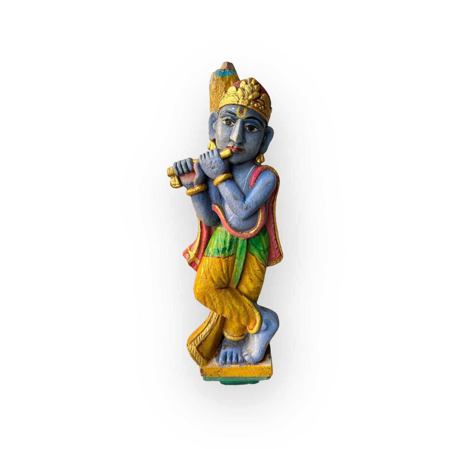 Old  Stone Hindu God Krishna Statue