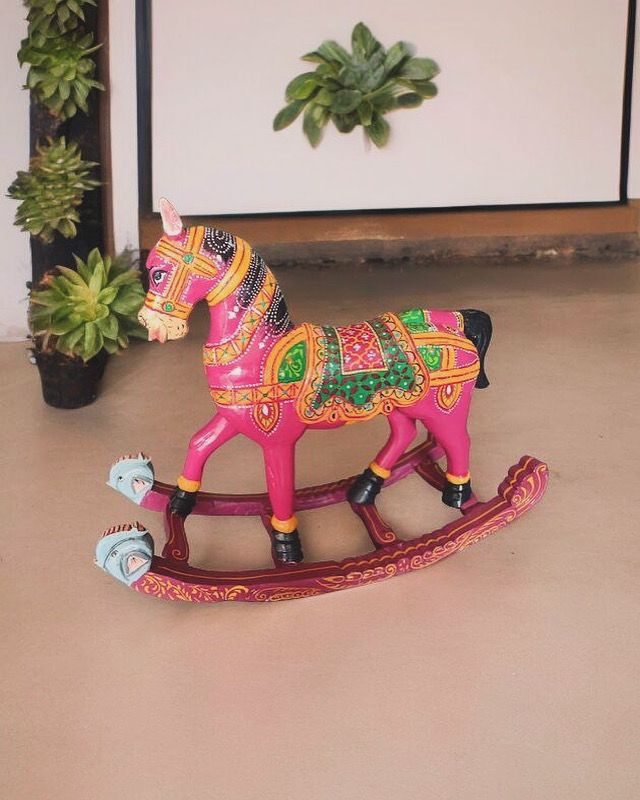 Hand Painted Wooden Rocking Horse