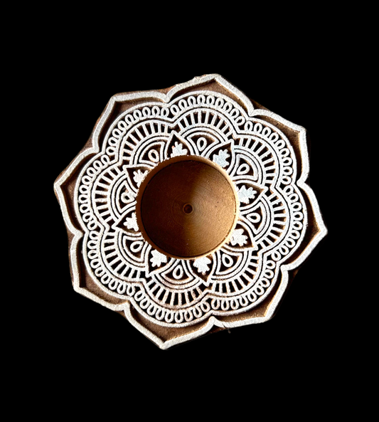 Wooden Tea Light Candle Holder(flower shaped)