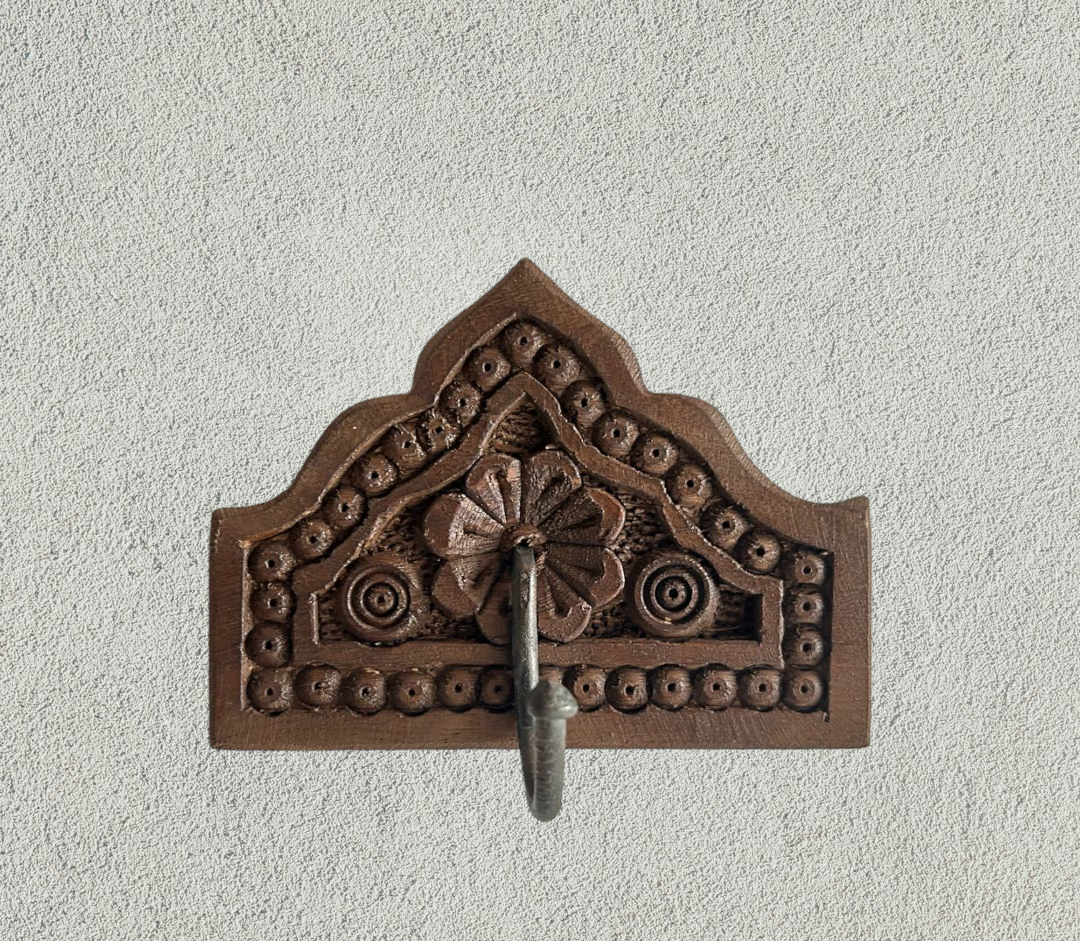 Wooden hand carved Wall hanging hanger hook