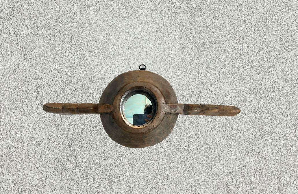 Wooden Uniquely Wall Hanging Mirror