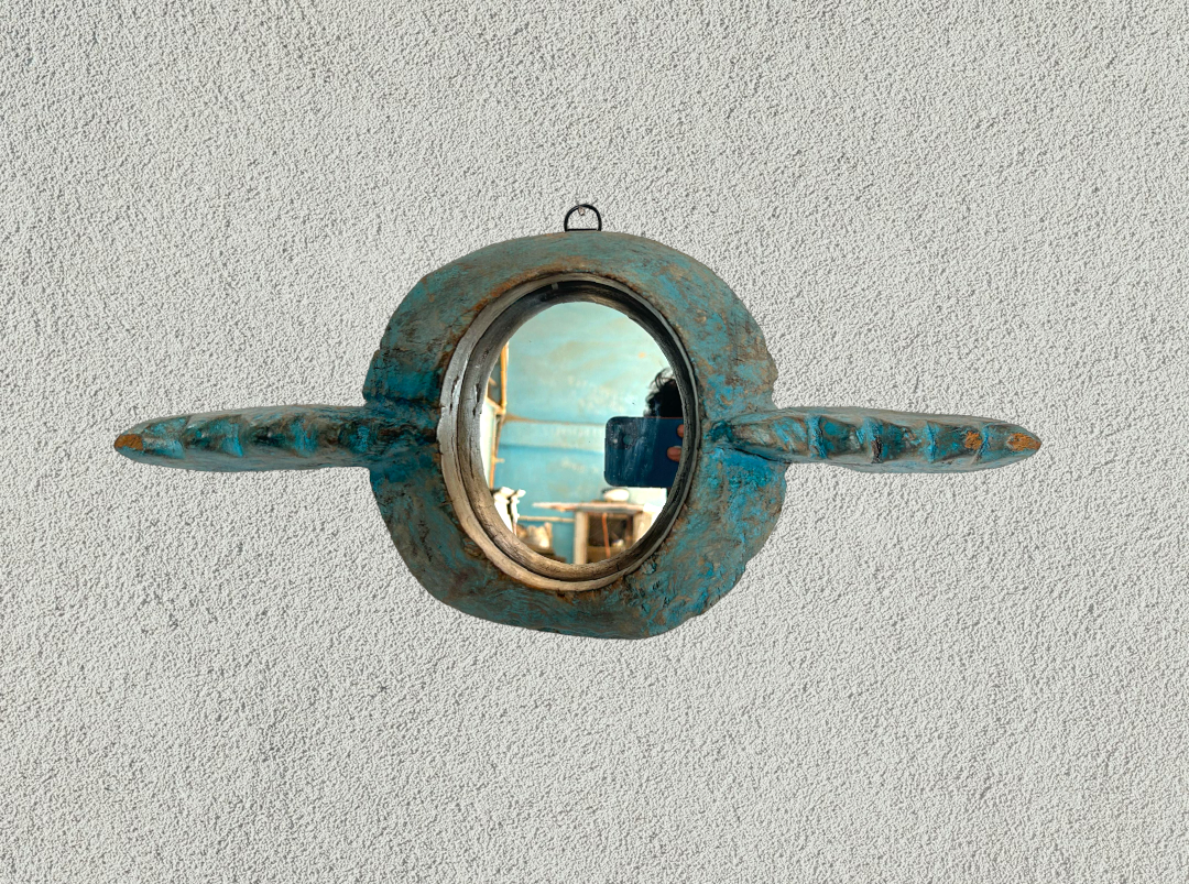 Wooden Uniquely Wall Hanging Mirror