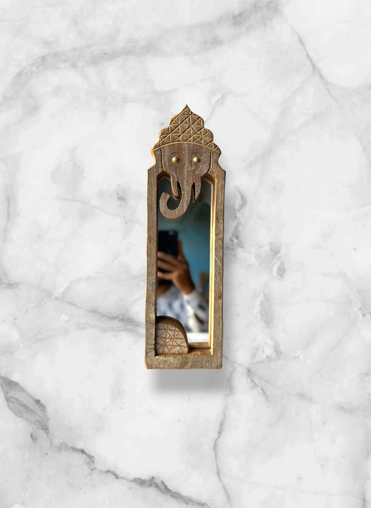 Ganesha Carved  Wall Hanging Mirror