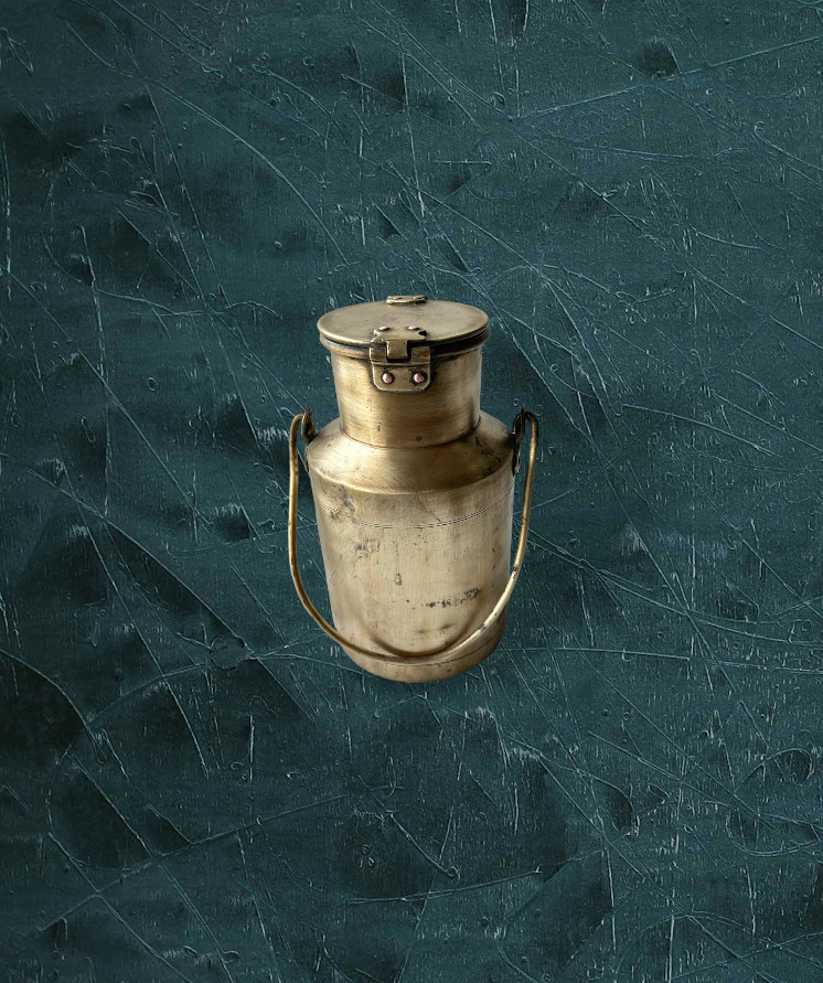 Old Brass Milk Jar