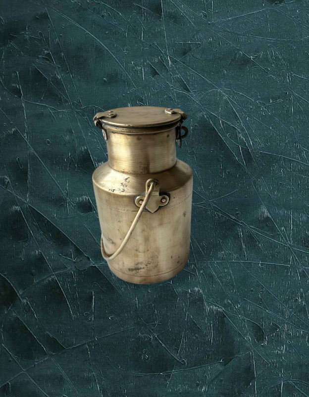 Old Brass Milk Jar