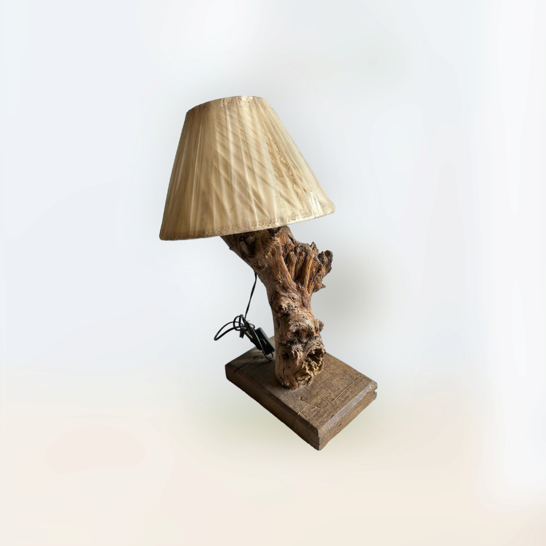 Wooden Natural Pillar Lamp