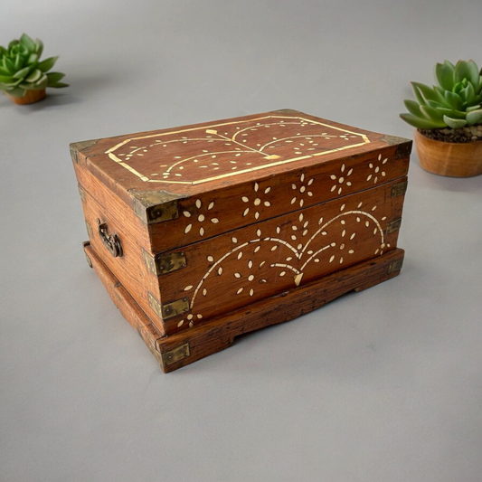 Bone Inlay Work Wooden Merchant Box , Galla Box, Trunk Box