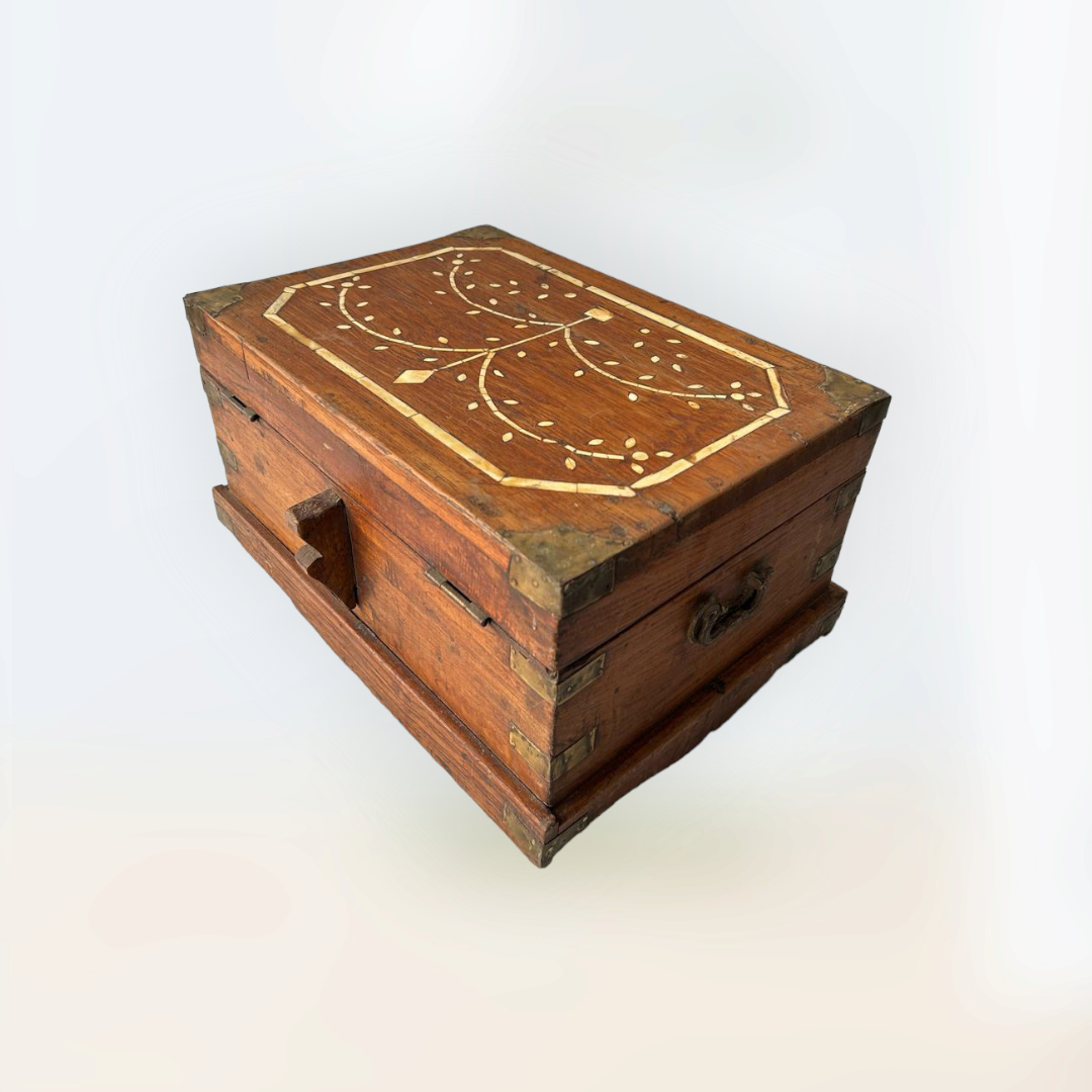 Bone Inlay Work Wooden Merchant Box , Galla Box, Trunk Box