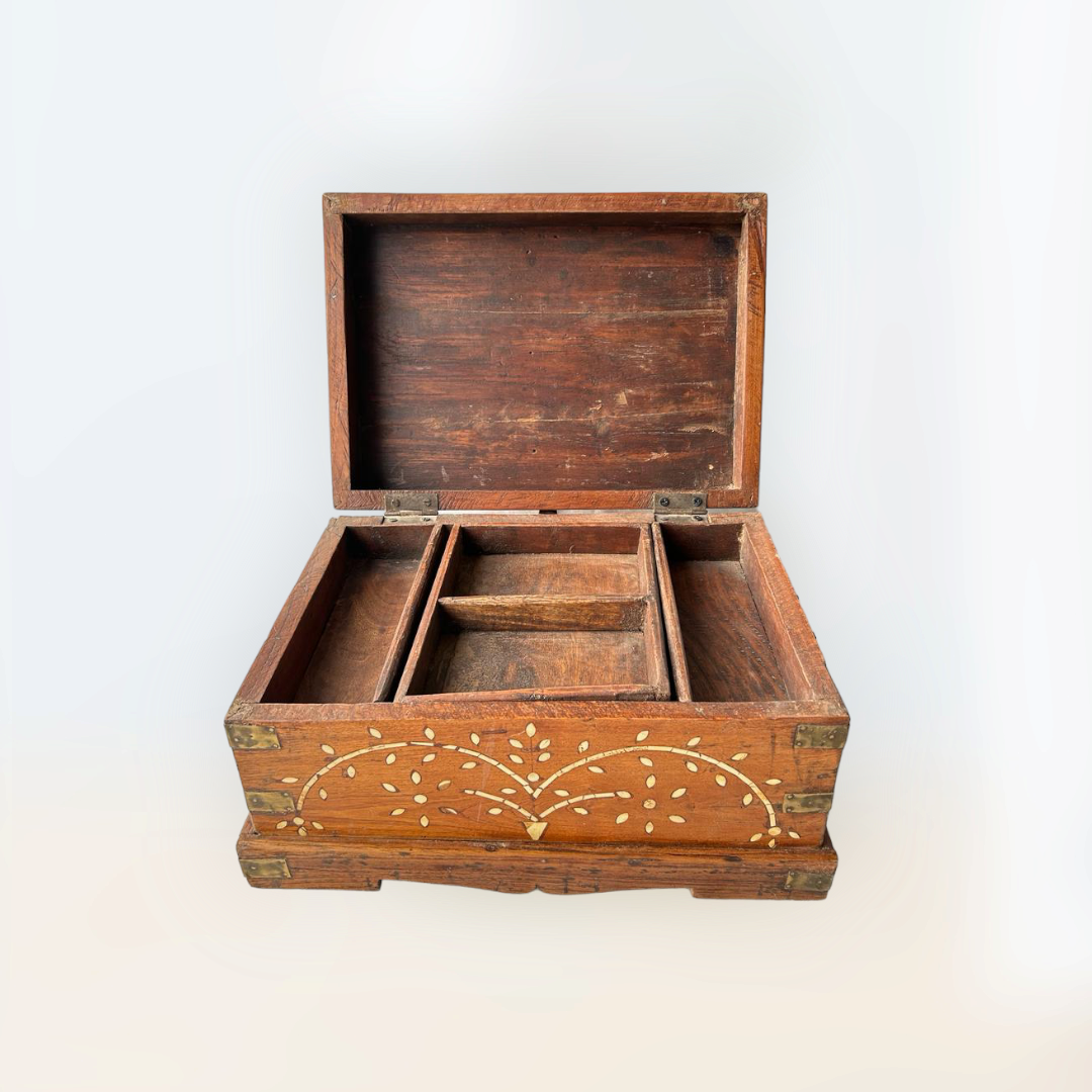 Bone Inlay Work Wooden Merchant Box , Galla Box, Trunk Box