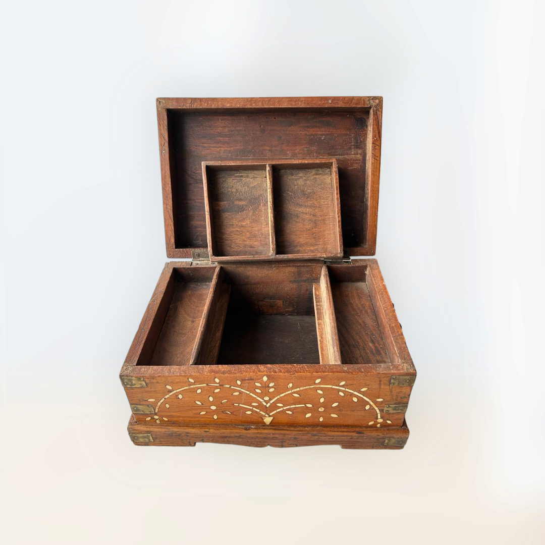 Bone Inlay Work Wooden Merchant Box , Galla Box, Trunk Box