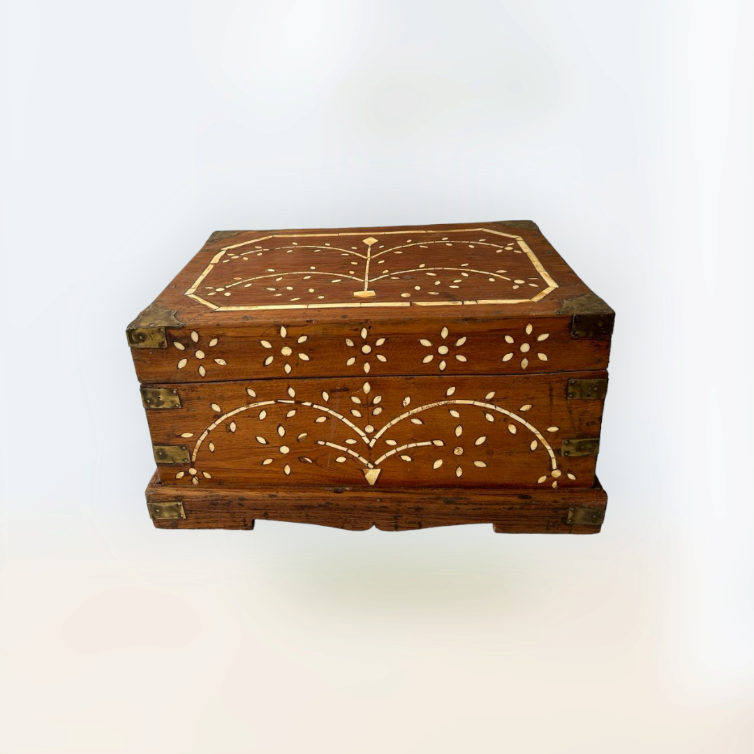 Bone Inlay Work Wooden Merchant Box , Galla Box, Trunk Box