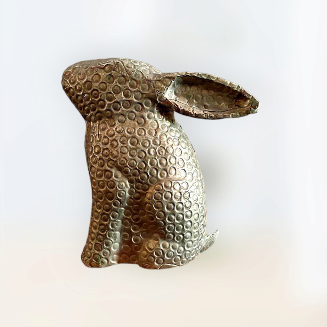 Brass Work Wooden Rabbit Statue ,Figure