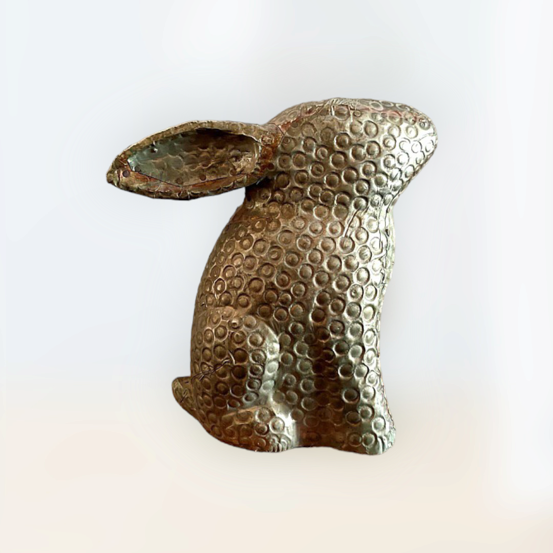 Brass Work Wooden Rabbit Statue ,Figure