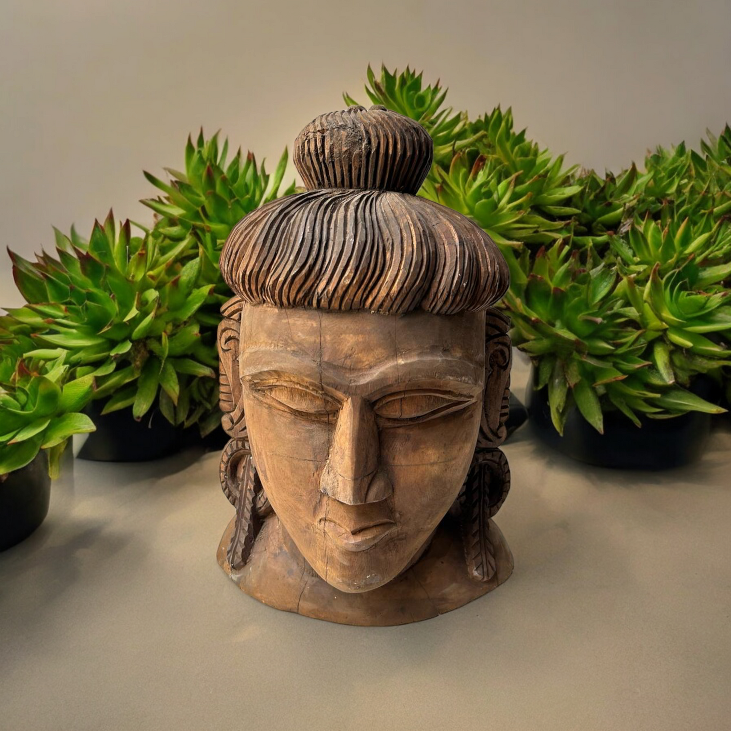 Hand Carved Budha Head