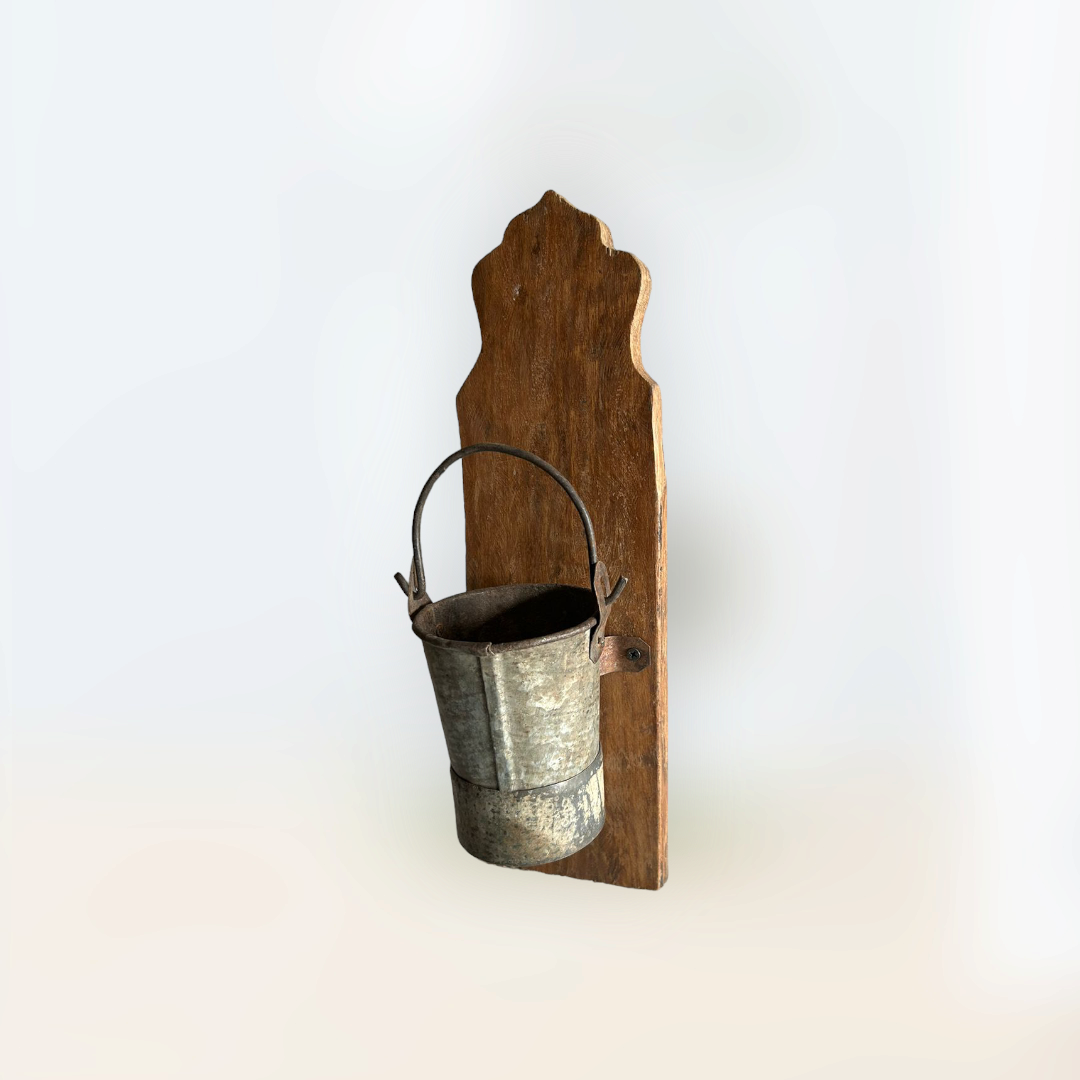 Wall Hanging Wooden Iron Vase