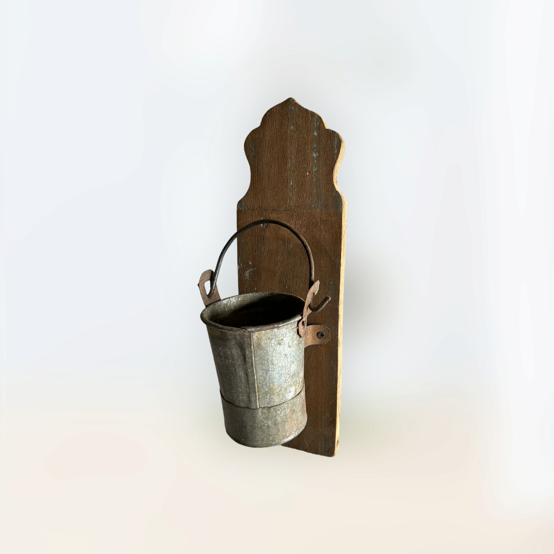 Wall Hanging Wooden Iron Vase