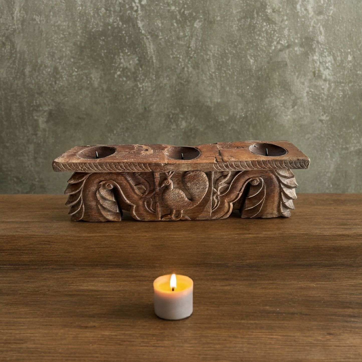 South Indian Pillar Base Candle Holder