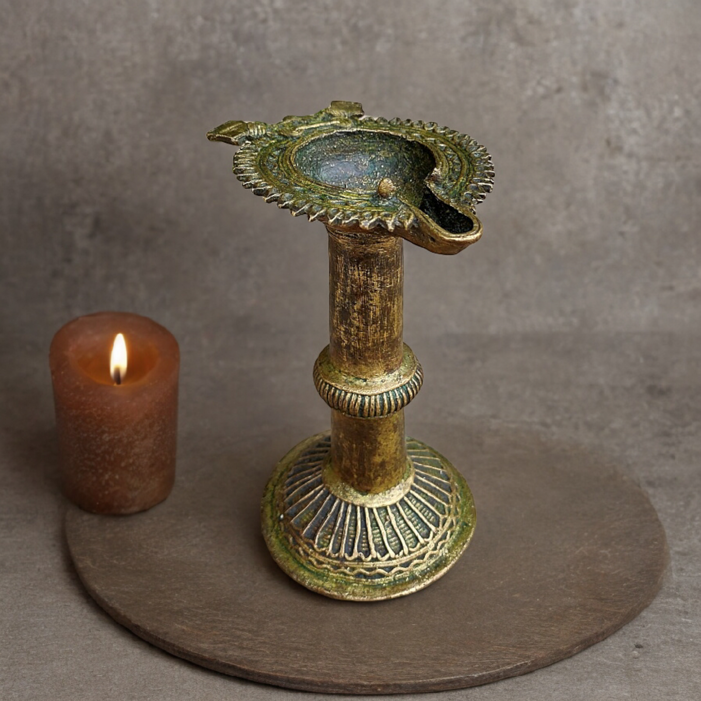 Old Dokara Style Oil Lamp