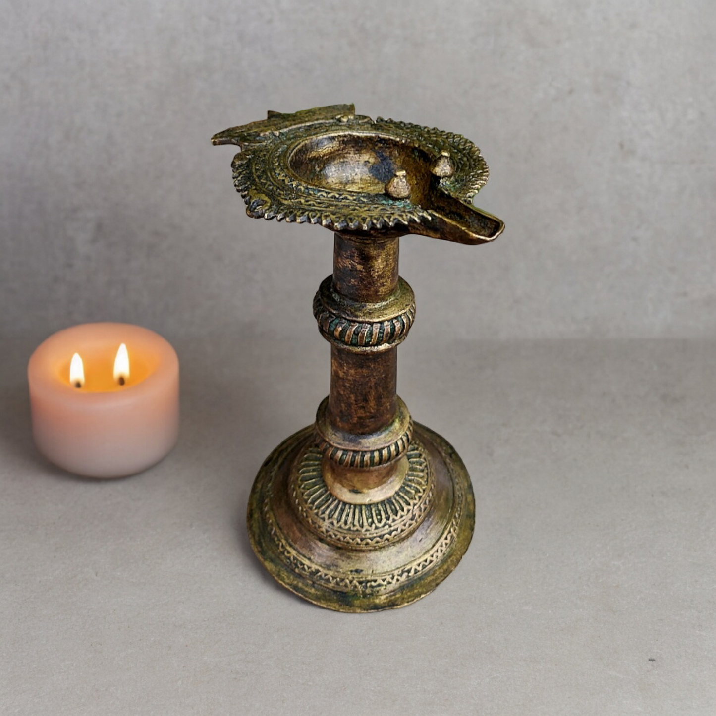 Old Dokara Style Oil Lamp