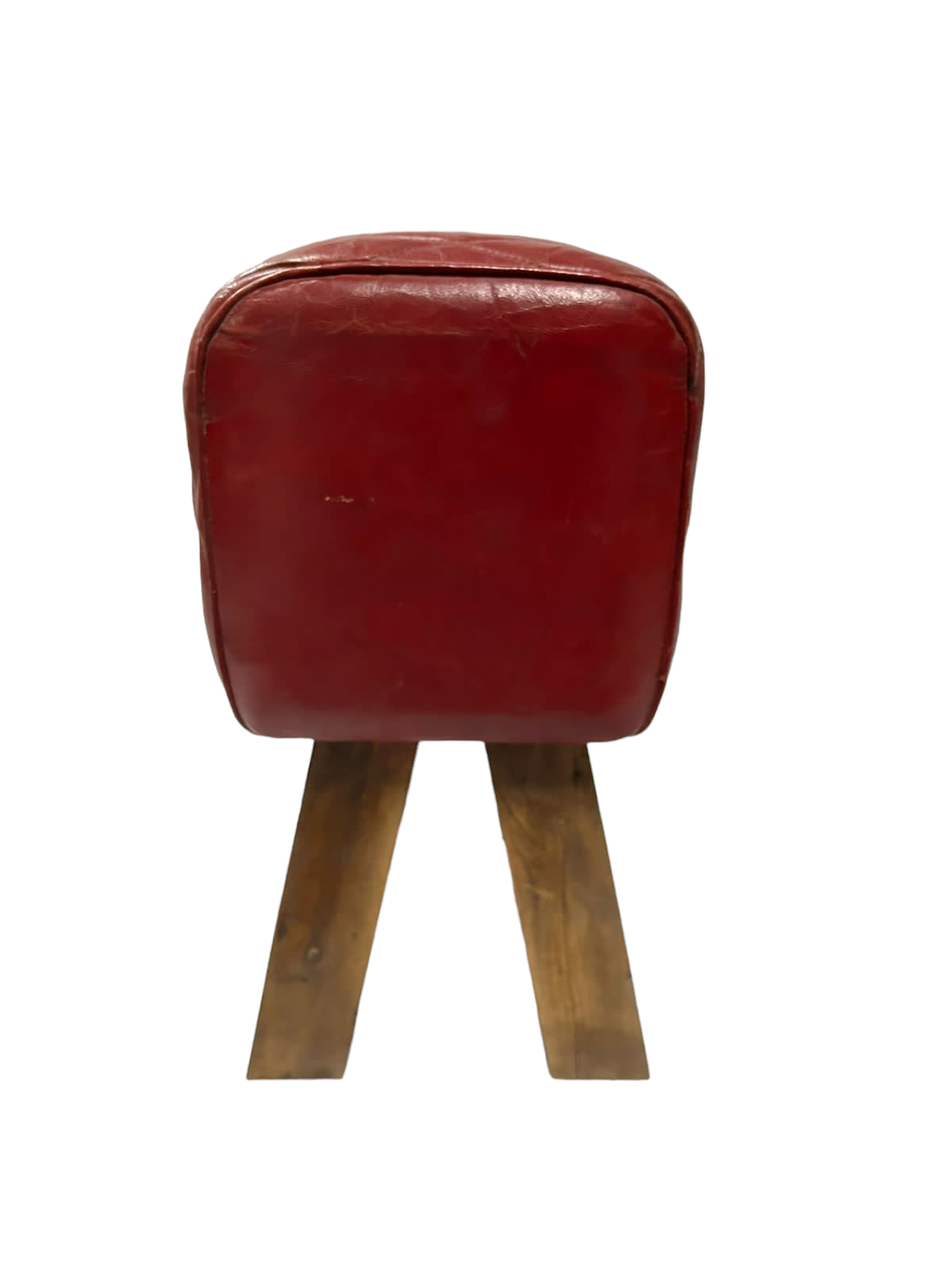 Wooden lether puff stool