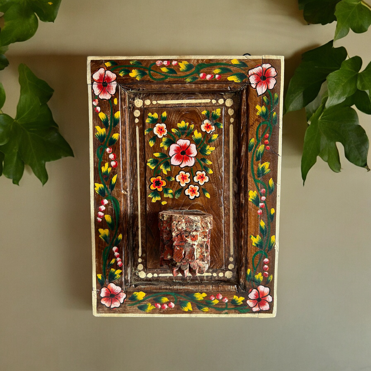 Hand Painted Wall Hanging Candle Holder