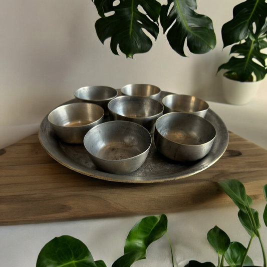 Vintage Brass Plate With Bowl