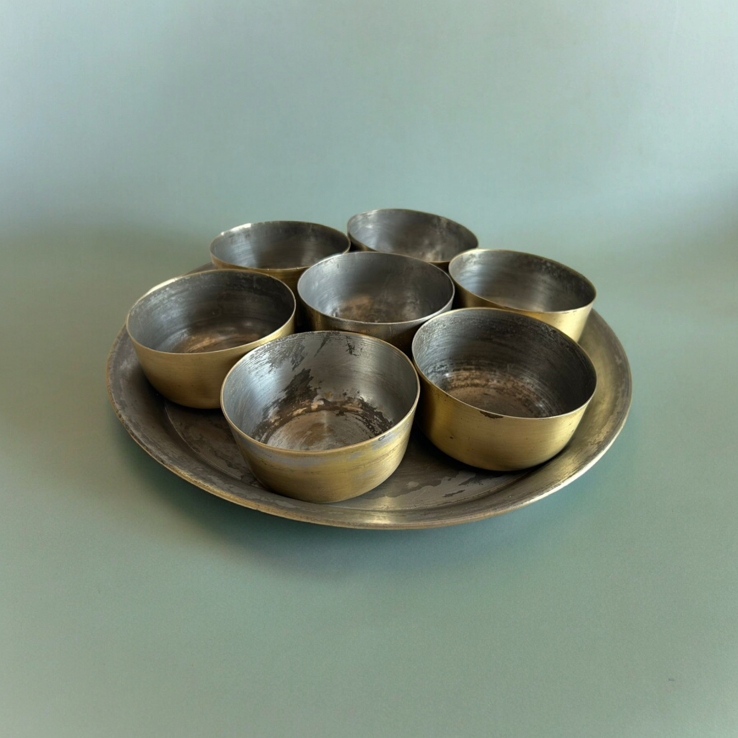 Vintage Brass Plate With Bowl