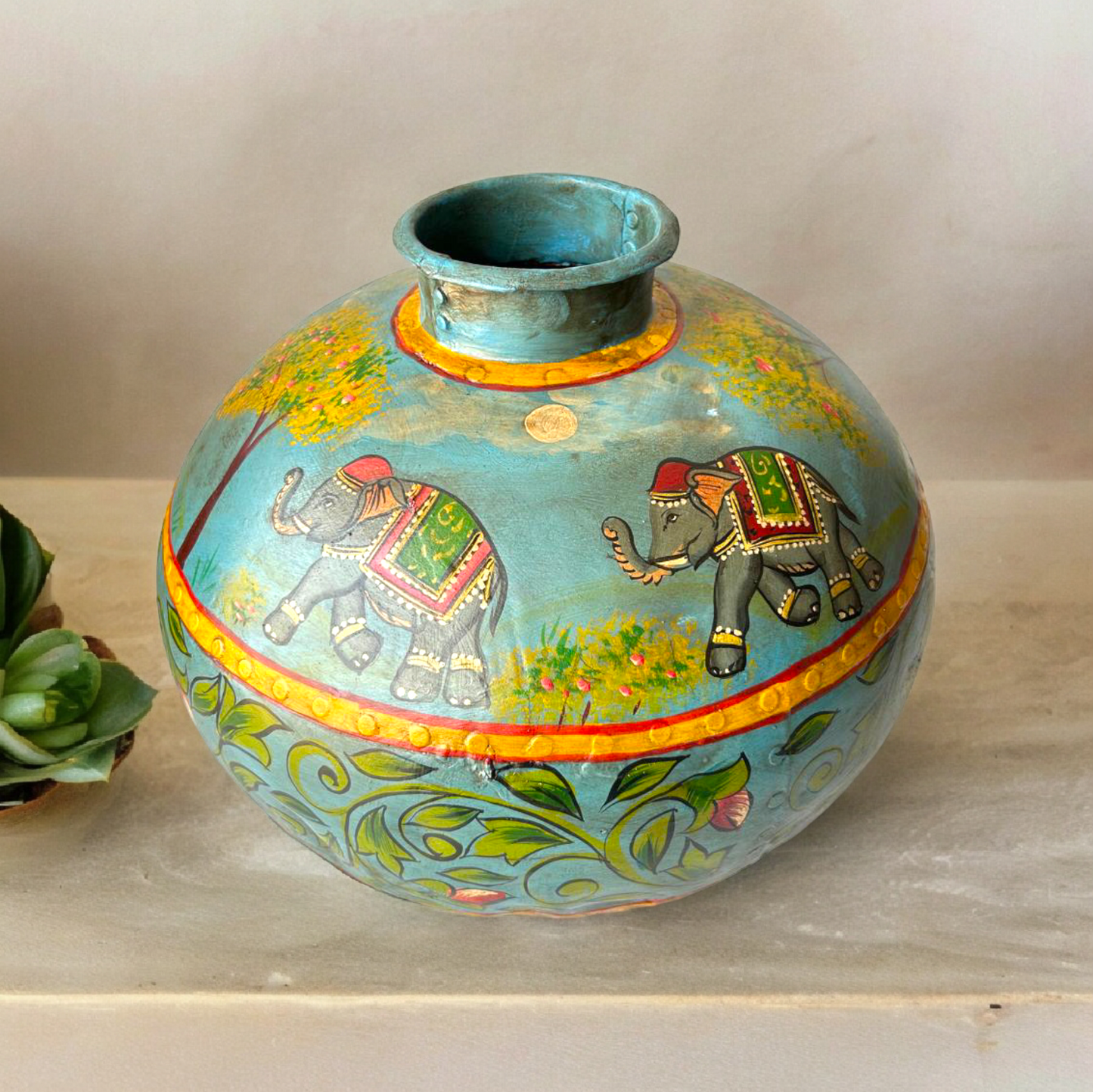 Hand Painted Iron Pot