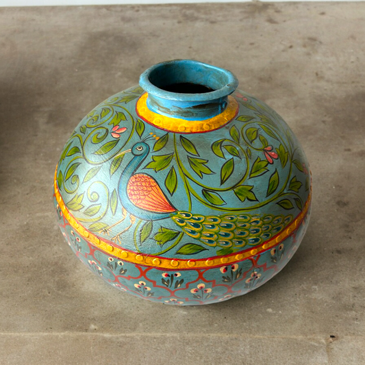 Hand Painted Iron Pot