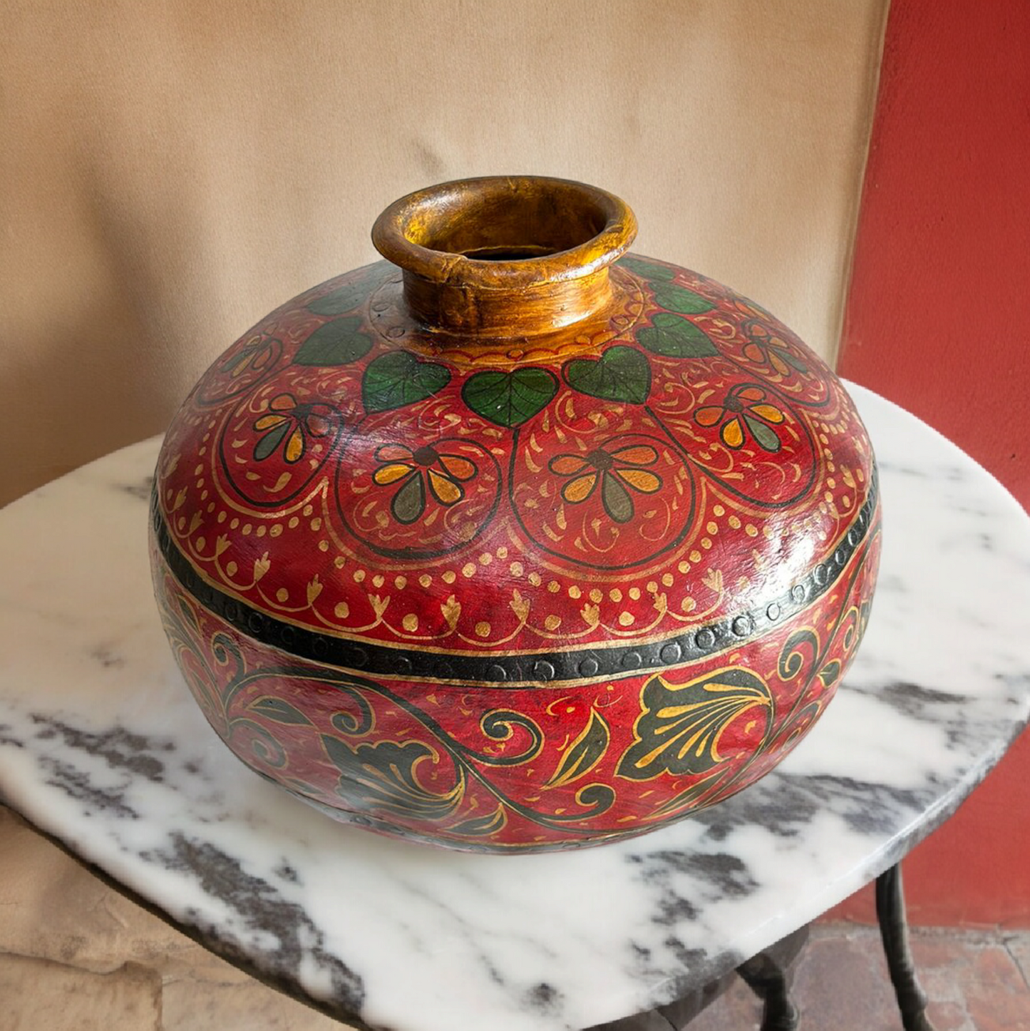 Hand Painted Iron Pot