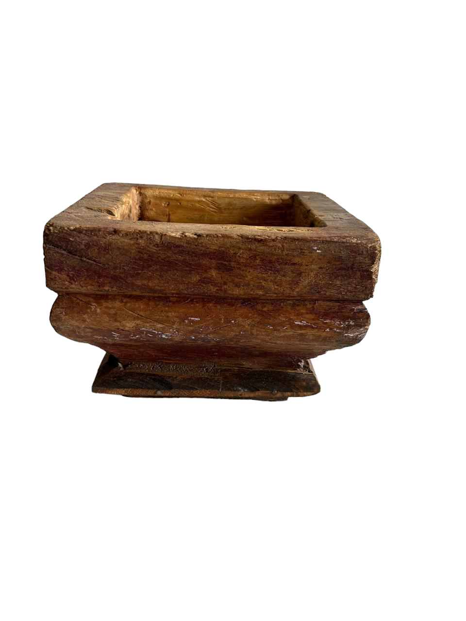 Wooden Pillar Base Planter Pot