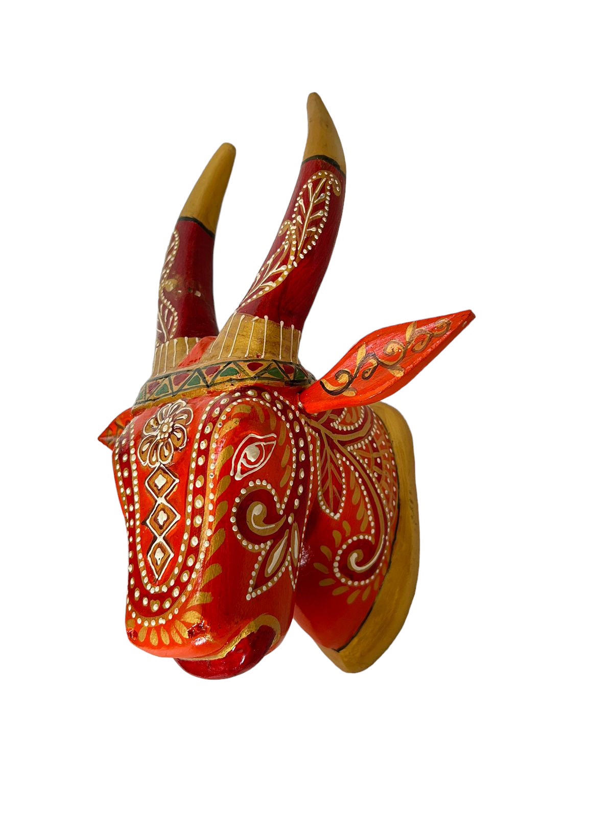 Wooden Hand Carved Nandi Head