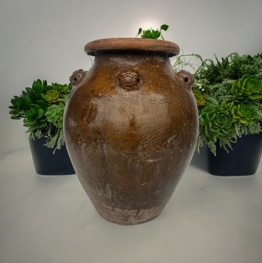 Antique Galvanized Clay Pot