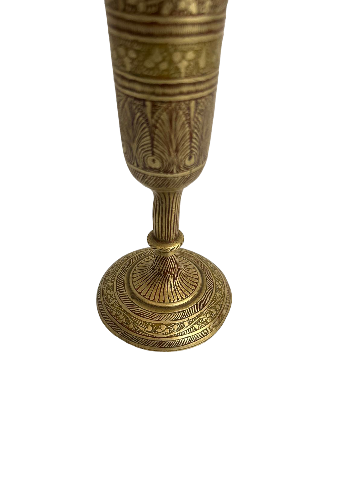 Old Brass Floral Carved Vase