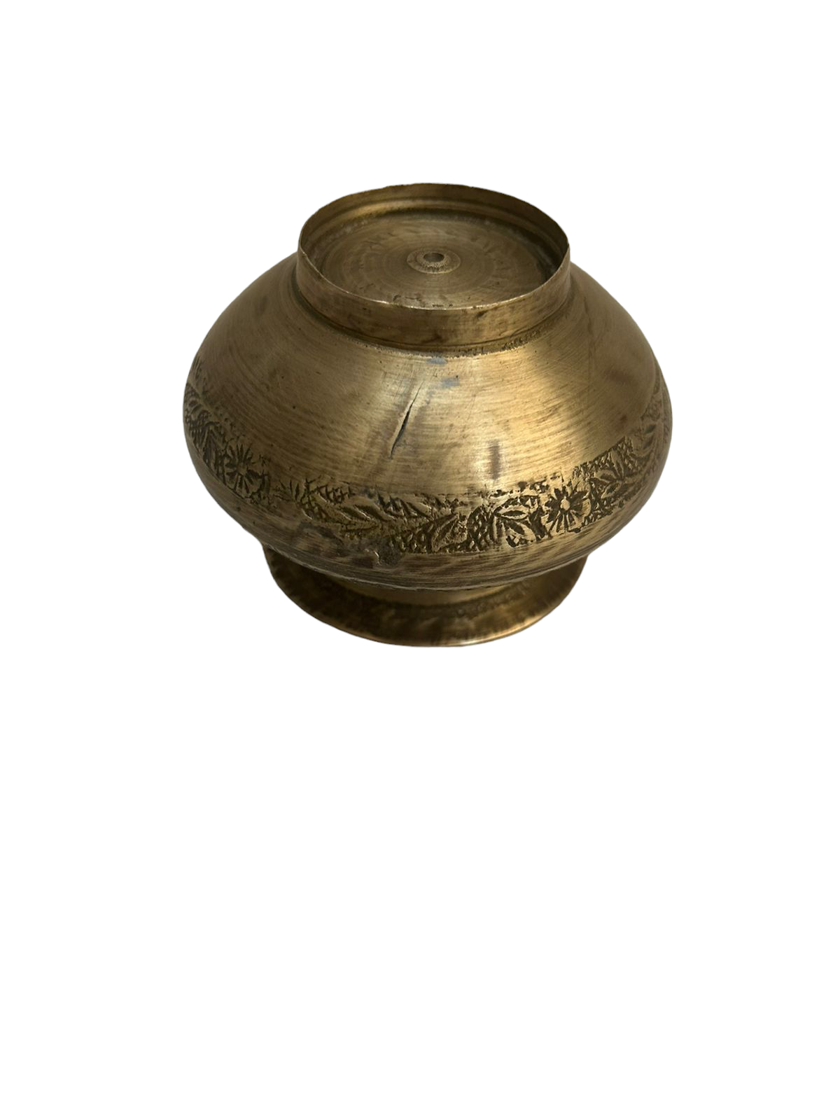 Old Engraved Brass Pot