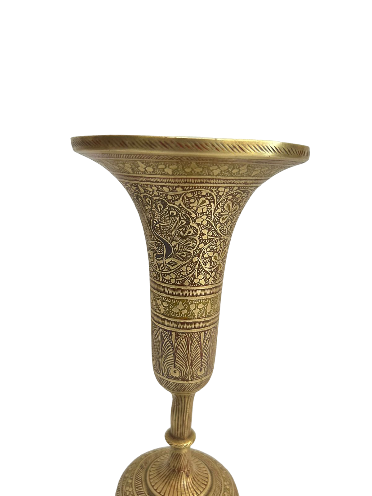 Old Brass Floral Carved Vase