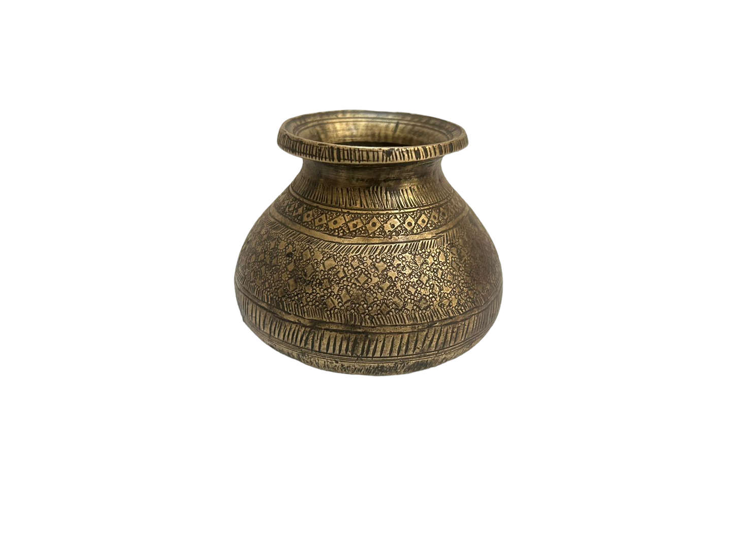 Old Engraved Brass Pot