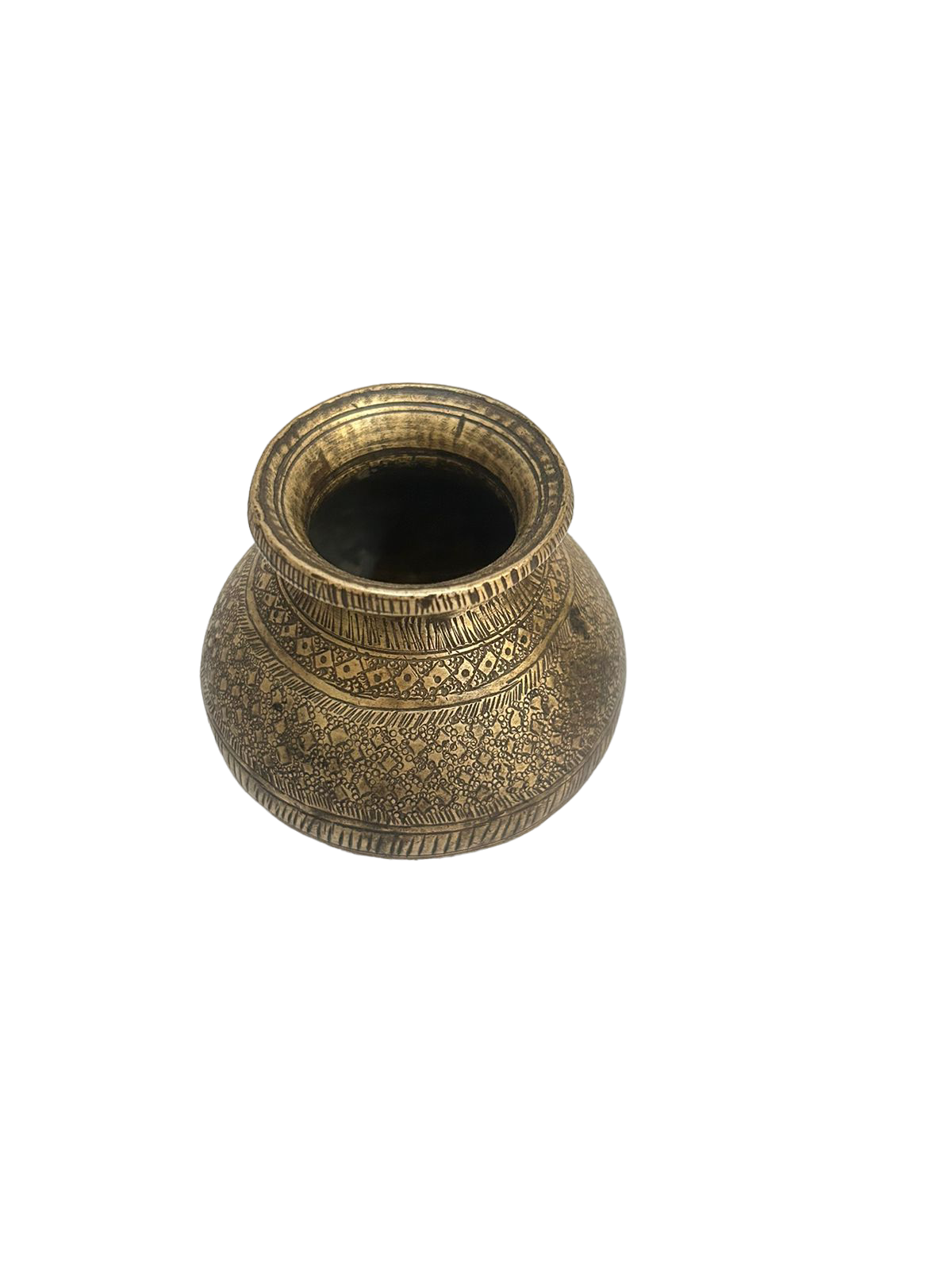 Old Engraved Brass Pot