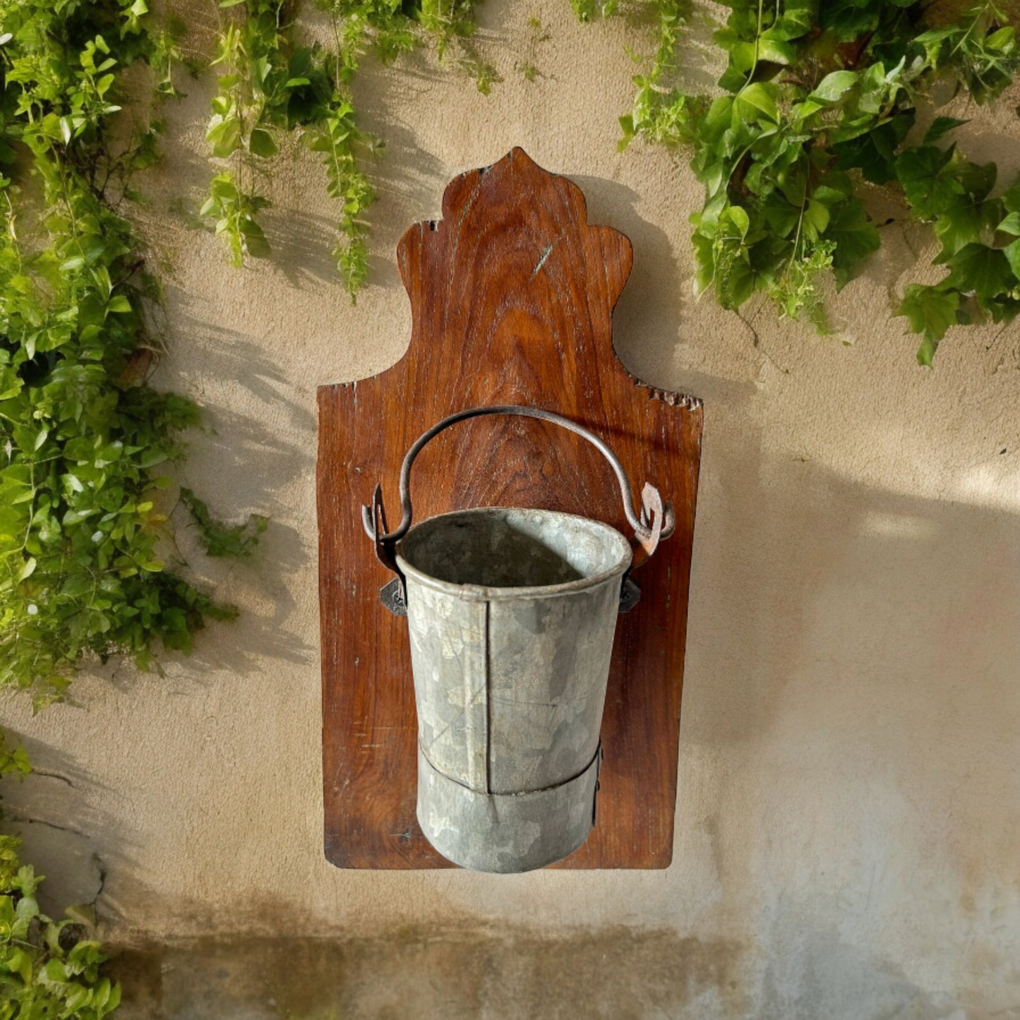 Wall Hanging Wooden Iron Vase