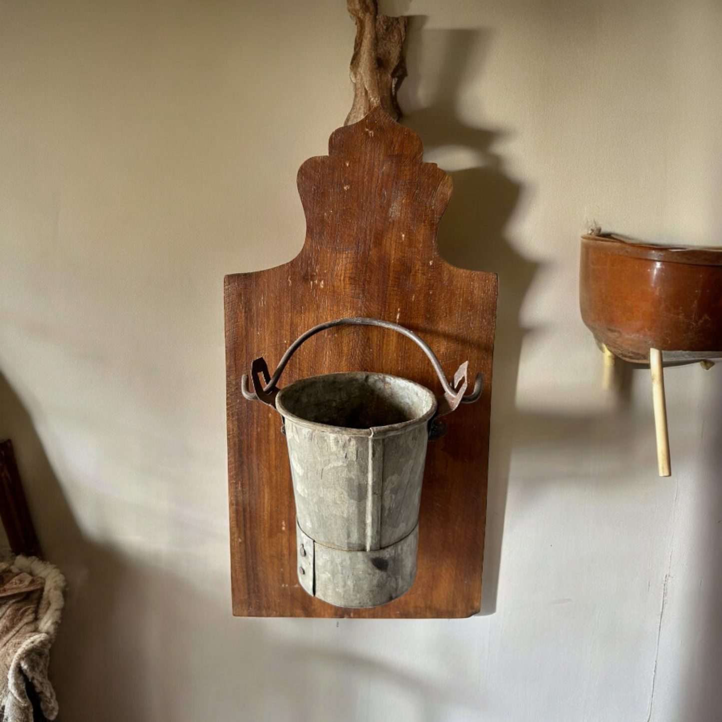 Wall Hanging Wooden Iron Vase