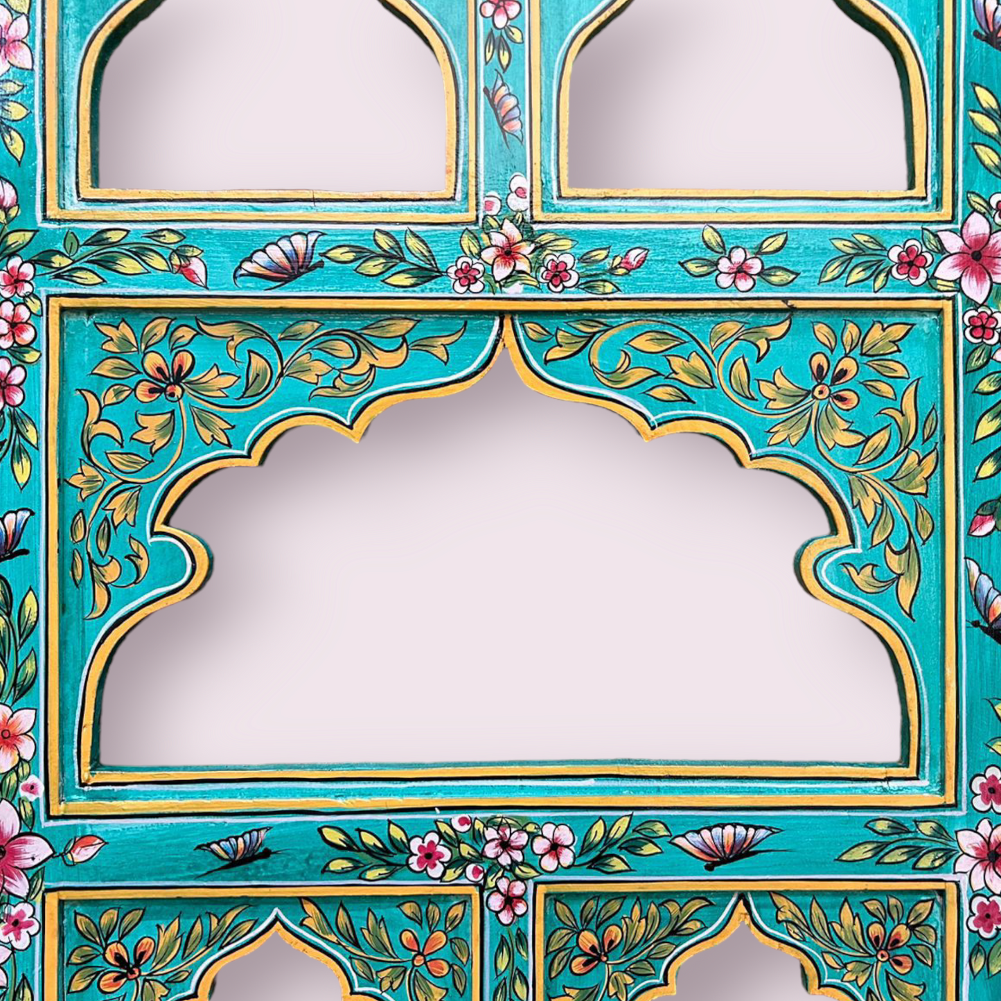 Wooden hand Painted Jharokha Mirror Wall Hanging