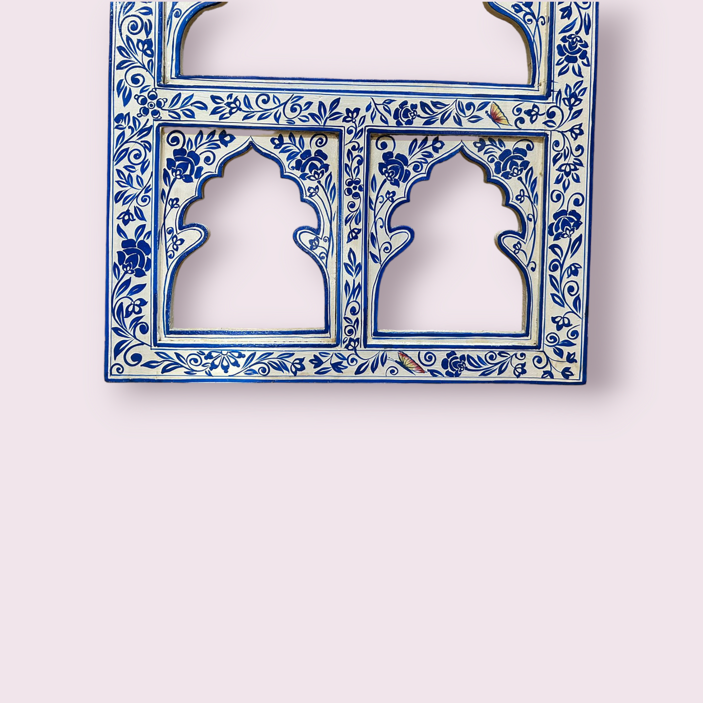 Wooden Hand Painted Jharokha Mirror Wall Hanging